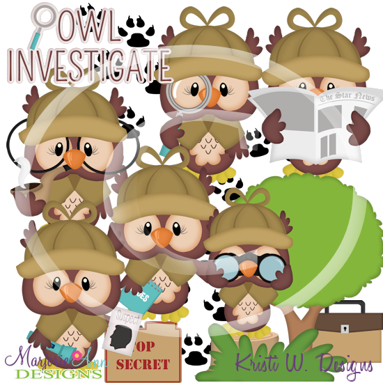 Owl Investigate SVG Cutting Files Includes Clipart - Click Image to Close